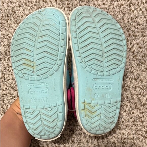 CROCS Kids Blue and Pink Flamingo Clogs - Picture 2 of 4